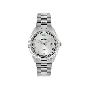 �v�W���[ ���f�B�[�X �r���v �A�N�Z�T���[ Men's 40mm Silver Face Fluted Bezel Stainless Steel Bracelet Watch Silver