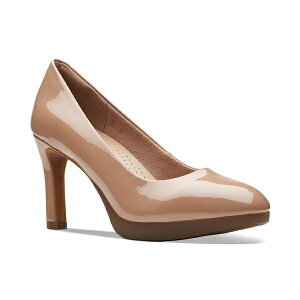 クラークス レディース パンプス シューズ Women's Ambyr 2 Braley High-Heel Platform Pumps Warm Beige Patent