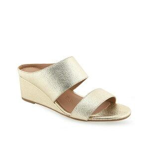 GA\[Y fB[X T_ V[Y Women's Wheeler Strap Wedge Sandals Soft Gold Canvas