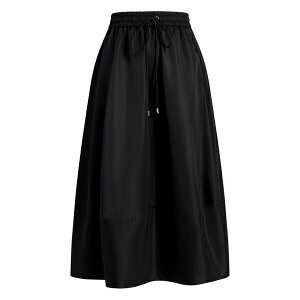 �T���N�A�Z�v�g ���f�B�[�X �X�J�[�g �{�g���X Drawstring pocket midi a-line skirt Black