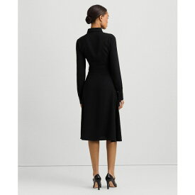 ラルフローレン レディース ワンピース トップス Women's Belted Double-Faced Georgette Shirtdress Black