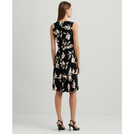 ラルフローレン レディース ワンピース トップス Women's Floral Surplice Jersey Sleeveless Dress Black/cream Multi