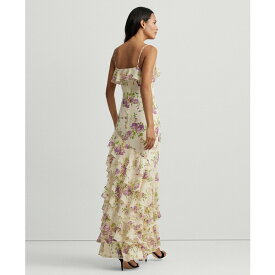 ラルフローレン レディース ワンピース トップス Women's Ruffled Floral Column Gown Cream Multi