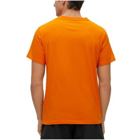 ヒューゴボス メンズ Tシャツ トップス Men's Contrast Logo Cotton Relaxed-Fit T-shirt Bright Orange