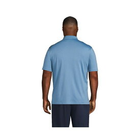 ランズエンド メンズ ポロシャツ トップス Men's Big & Tall Short Sleeve Super Soft Supima Polo Shirt with Pocket Muted blue