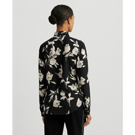 ラルフローレン レディース カットソー トップス Women's Long-Sleeve Floral Shirt, Regular & Petite Black Multi