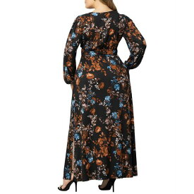 キヨナ レディース ワンピース トップス Women's Plus Size Kelsey Long Sleeve Maxi Dress Midnight asters