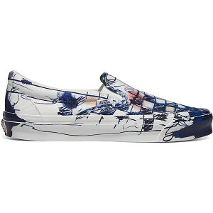 Vans �o���Y �����Y �X�j�[�J�[ �yVans Classic Slip-On LX Connor Tingley Checkerboard White Blue�z �T�C�Y US_8.5(26.5cm) True White/Blue