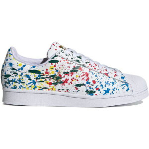 adidas �A�f�B�_�X �����Y �X�j�[�J�[ �yadidas Superstar Splashes, Splatter and Drips White�z �T�C�Y US_8.5(26.5cm) Cloud White/Cloud White/Gold Metallic