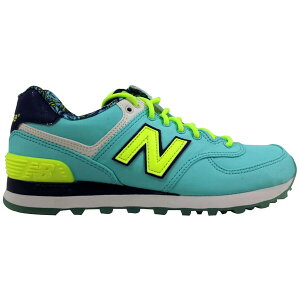 New Balance �j���[�o�����X ���f�B�[�X �X�j�[�J�[ �yNew Balance 574 Luau (Women's)�z �T�C�Y US_8.5(25.5cm) Blue/Yellow