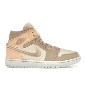 Jordan �W���[�_�� ���f�B�[�X �X�j�[�J�[ �yJordan 1 Mid SE Canvas Khaki (Women's)�z �T�C�Y US_W_10 Muslin/Celestial Gold/Sail/Desert