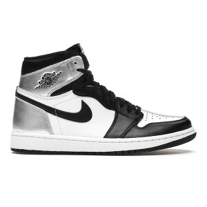 Jordan �W���[�_�� ���f�B�[�X �X�j�[�J�[ �yJordan 1 Retro High Silver Toe (Women's)�z �T�C�Y US_9.5(26.5cm) Black/Metallic Silver-White-Black