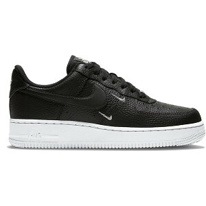 Nike �i�C�L ���f�B�[�X �X�j�[�J�[ �yNike Air Force 1 Low '07 Essential Black White Silver Mini Swoosh (Women's)�z �T�C�Y US_6(23.0cm) Black/White-Metallic Silver