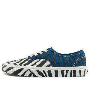 Vans �o���Y �����Y �X�j�[�J�[ �yVans Unisex Authentic Animal Low-Top Sneakers White/Black/Blue VN0A5KRDASQ�z �T�C�Y US_10.5(28.5cm)
