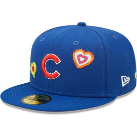 ニューエラ メンズ 帽子 アクセサリー Chicago Cubs New Era Chain Stitch Heart 59FIFTY Fitted Hat Royal