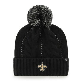フォーティーセブン レディース 帽子 アクセサリー New Orleans Saints '47 Women's Bauble Cuffed Knit Hat with Pom Black
