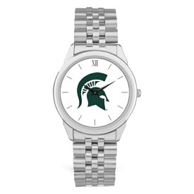 ジャーディン メンズ 腕時計 アクセサリー Michigan State Spartans Unisex Team Logo Rolled Link Bracelet Wristwatch Silver