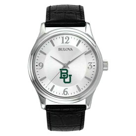 ブロバ メンズ 腕時計 アクセサリー Baylor Bears Leather Watch Silver