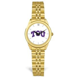 ジャーディン レディース 腕時計 アクセサリー TCU Horned Frogs Women's Logo Medallion Rolled Link Bracelet Wristwatch -