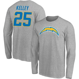 ファナティクス メンズ Tシャツ トップス Los Angeles Chargers Fanatics Branded Team Authentic Custom Long Sleeve TShirt Kelley,Joshua-25