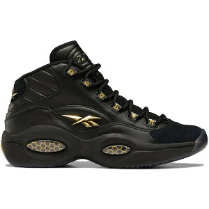 Reebok [{bN Y Xj[J[ yReebok Question Mid Black Goldz TCY US_M_13 Black/Black/Gold Metallic