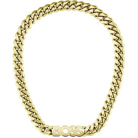 【送料無料】 ボス メンズ ネックレス・チョーカー アクセサリー Gents BOSS Kassy Light Yellow Gold IP Necklace Silver