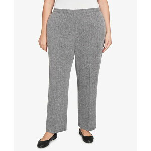 �A���t���b�h�_�i�[ ���f�B�[�X �J�W���A���p���c �{�g���X Plus Size Jet Setter Herringbone Knit Medium Length Pants Black/Ivory