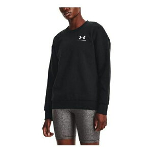 Under Armour A_[A[}[ fB[X Xj[J[ y(WMNS) Under Armour Essential Fleece Crew Sweatshirt 'Black' 1373032-001z TCY US_W_XS