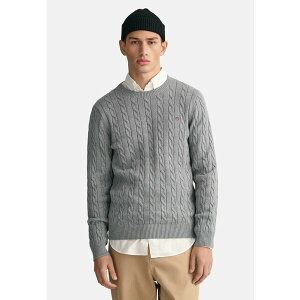 Kg Y T_ V[Y CABLE C-NECK - Jumper - grey melange