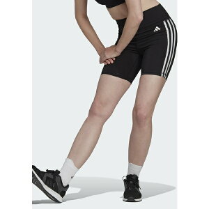 AfB_X fB[X tBbglX X|[c ESSENTIALS 3-STRIPES HIGH-WAISTED SHORT - Leggings - black