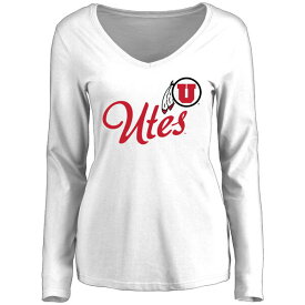 ファナティクス レディース Tシャツ トップス Utah Utes Women's Dora Long Sleeve TShirt White