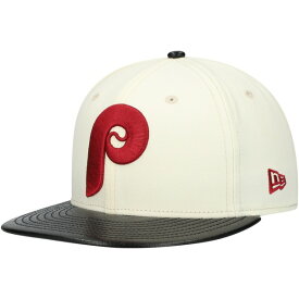 ニューエラ メンズ 帽子 アクセサリー Philadelphia Phillies New Era Game Night Leather Visor 59FIFTY Fitted Hat Cream