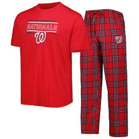 コンセプトスポーツ メンズ Tシャツ トップス Washington Nationals Concepts Sport Badge TShirt & Pants Sleep Set Red/Navy