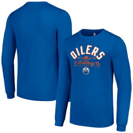 スターター メンズ Tシャツ トップス Edmonton Oilers Starter Puck Long Sleeve TShirt Royal