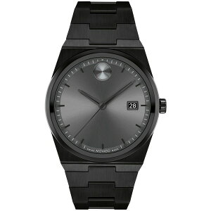 oh fB[X rv ANZT[ Men's Quest Swiss Quartz Ionic Plated Black Steel 40mm Watch Black