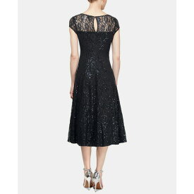 エス エル ファッションズ レディース ワンピース トップス Sequined Lace Midi Dress Black