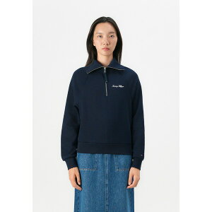 g~[ qtBK[ fB[X p[J[EXEFbgVc AE^[ CLASSIC SCRIPT HALF ZIP - Sweatshirt - dark night navy