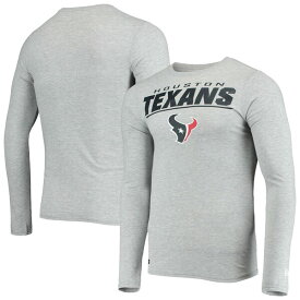 ニューエラ メンズ Tシャツ トップス Houston Texans New Era Combine Authentic Stated Long Sleeve TShirt Heathered Gray