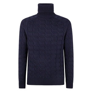 �U�m�[�l �����Y �j�b�g&�Z�[�^�[ �A�E�^�[ Cable-knit turtleneck sweater Blue