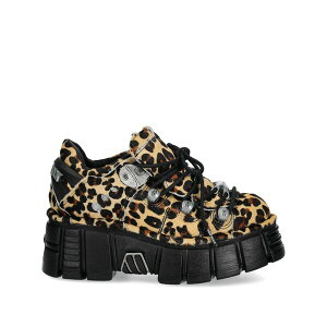 �j���[���b�N �����Y �X�j�[�J�[ �V���[�Y M-120n-c54 leopard-print platform trainers Neutrals