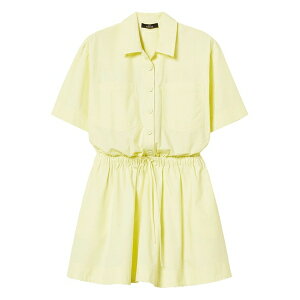 �c�C���Z�b�g ���f�B�[�X �����s�[�X �g�b�v�X Shirt cotton mini dress Yellow