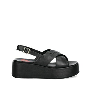 ���u ���X�L�[�m ���f�B�[�X �T���_�� �V���[�Y Crossover-strap platform sandals Black