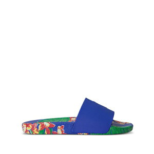 �����t���[���� �����Y �T���_�� �V���[�Y Pony floral-print slides Blue