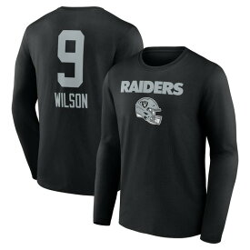 ファナティクス メンズ Tシャツ トップス Tyree Wilson Las Vegas Raiders Fanatics Branded Team Wordmark Player Name & Number Long Sleeve TShirt Black