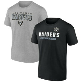 ファナティクス メンズ Tシャツ トップス Las Vegas Raiders Fanatics Branded TShirt Combo Pack Black/Heathered Gray