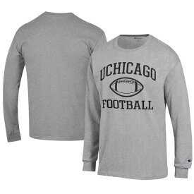 チャンピオン メンズ Tシャツ トップス UChicago Maroons Champion Football Jersey Long Sleeve TShirt Gray