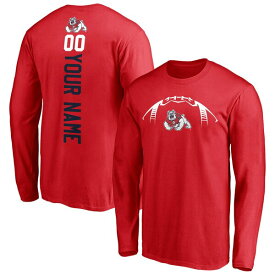 ファナティクス メンズ Tシャツ トップス Fresno State Bulldogs Fanatics Branded Playmaker Football Personalized Name & Number Long Sleeve TShirt Red