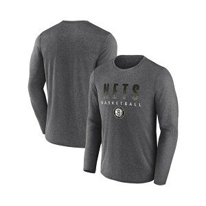 t@ieBNX Y Vc gbvX Men's Heathered Charcoal Brooklyn Nets Where Legends Play Iconic Practice Long Sleeve T-shirt Heathered Charcoal