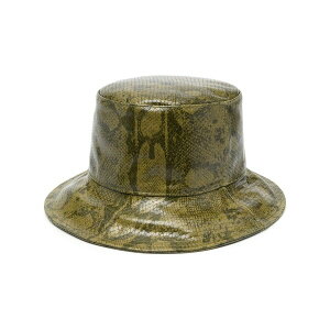 �A���x���^ �t�F���b�e�B ���f�B�[�X �X�q �A�N�Z�T���[ Python-print bucket hat Green
