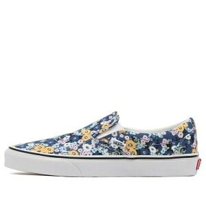 Vans �o���Y �����Y �X�j�[�J�[ �yVans Floral Classic Slip-On 'Blue Yellow' VN000XG8AS2�z �T�C�Y US_5(23.0cm)